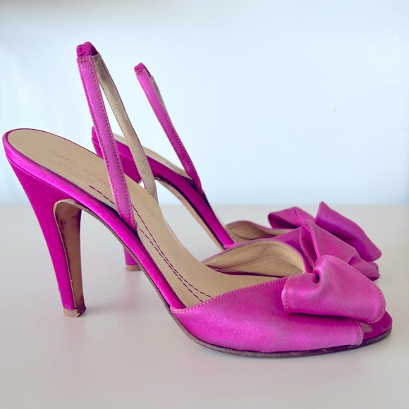 Kate spade satin bow sling back heels size 7 - Picture 2 of 9